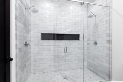 Minimalist Shower with Large Tiles