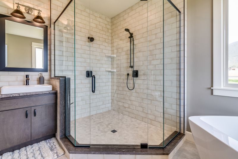 Open Shower Area with Frameless Glass